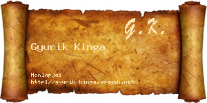 Gyurik Kinga névjegykártya